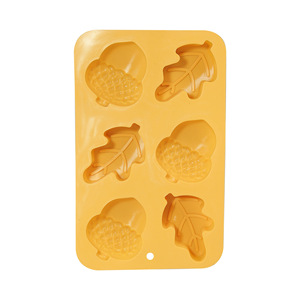 Silicone Cake Mold 6 Cavity Chestnut Leaf Shape Baking Molds For DIY Home Use Lemon Yellow - Product Image 3