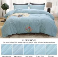 Parure de lit personnalisée 3/4 pièces en microfibre brossée polyester, housse de couette unie, parures de lit, juego de cama, sabanas