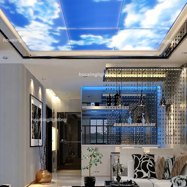 Blue Sky Cloud Leaf LED Panel Light Square 6000K 620x620mm 595x595mm 2x2ft 30w LED Artificial Sky Panel Light
