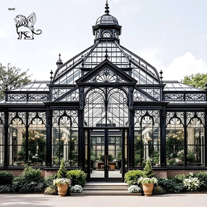 Serre en verre de style européen personnalisée BLVE en acier métallique, véranda en fer forgé noir pour villa et jardin - Product Image 1
