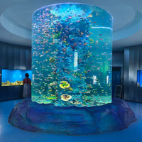 Aquarium en acrylique pour parc marin, panneau sur mesure de grande taille