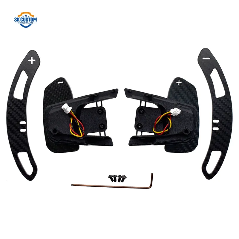 SK CUSTOM Carbon Fiber Magnet Paddle Shifters Replace For VW Golf GTI MK7 Steering Wheel Paddle Shift Extension