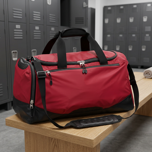 Sac de sport rouge en polyester inversé 600D avec poignée de transport, capacité 30-40L, résistant à l'eau, enduit de PVC, pour activités de plein air - Product Image 3