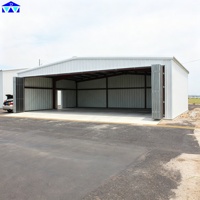 Hangar préfabriqué en acier Q355B à portée libre de 60 m, galvanisé à chaud, pour le stockage de jets privés au Nigeria