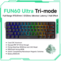 Akko MonsGeek FUN60 Ultra 61 Key Tri Mode TMR Magnetic Switch Gaming Keyboard 8K Hz 0.01mm RT Aluminum for PC Esports