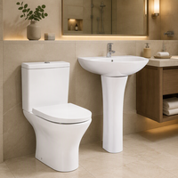 Ensemble WC moderne européen en céramique, avec cuvette à chasse directe et siphon en P, pour salle de bain, vente chaude, suite d'articles sanitaires pour hôtels