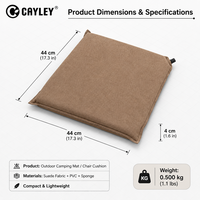 Coussin de camping auto-gonflant de 4 cm d'épaisseur, surface en daim portable, coussin de chaise d'extérieur pour le camping, la randonnée, le pique-nique, les activités de plein air