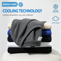T-shirts personnalisés à logo légers pour hommes, design uni, en polyester et coton, à manches courtes, imprimés numériquement, anti-boulochage, vente en gros