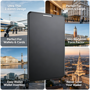 Compatible avec la fonction Localiser d'Apple (iOS Find My) pour <span class=keywords><strong>iPhone</strong></span>, iPad, Apple Watch – Aucune application supplémentaire requise – Disponible en plastique noir et blanc - Product Image 4