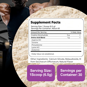 Poudre de créatine OEM ODM avec créatine monohydrate et acides aminés pour la croissance musculaire, le renforcement et la nutrition sportive - Product Image 2