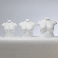 Manekin Torso Setengah Badan dari Fiberglass yang Tahan Lama dengan Finishing Putih Matte, Manekin Tanpa Kepala untuk Pajangan Pakaian