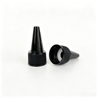 Bouchon compte-gouttes noir de 18 mm, 20 mm, 24 mm, 28 mm avec embout pointu anti-déversement pour flacons de traitement capillaire, d'huile, de colle ou de peinture