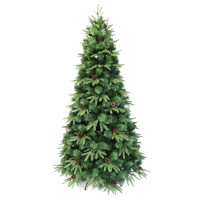 210cm Premium Künstlicher Weihnachtsbaum mit Tannenzapfen, Realistischer Grüner Christbaum für Heim- und Hoteldekoration