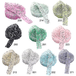 XC 도매 1.2cm 블링 자체 접착 수지 메쉬 스트립 라운드 포인트 백 모조 다이아몬드 튜브 로프 장식 의류 - Product Image 4