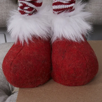 Décoration de Noël Lumineuse en Peluche Gnome Suédois Rétractable 75CM, Elfe Nordique Debout en Plastique et Tissu Certifié BSCI pour la Décoration