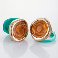 Boîtier rond de luxe doré pour fard à paupières, emballage cosmétique vide, étui compact pour blush et poudre avec miroir, couleur nude, prix