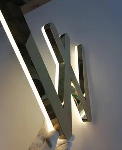 成本餐厅大背光字母工业型哑光金属12v标志发光二极管定制户外背光标志