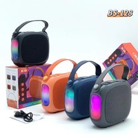 Altavoz Bluetooth Portátil BS-128 con Luces RGB, Mini Altavoz Oxford para Exteriores, Reproductor de Música Inalámbrico con Sonido Envolvente