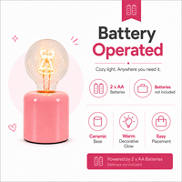 Ampoule LED en forme de cœur, de cloche ou de lune, type Edison, alimentée par piles, avec base en céramique colorée, pour la décoration, prix d'usine, idéale comme cadeau