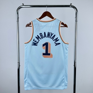Vente en gros de vêtements pour hommes San Antonio <span class=keywords><strong>Spurs</strong></span> # 1 <span class=keywords><strong>Maillot</strong></span> de basket Victor Wembanyama - Product Image 6