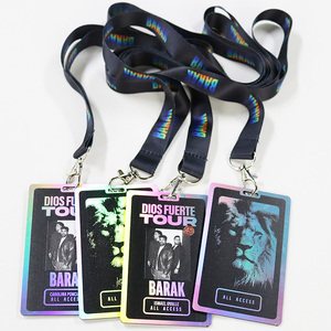 Insigne <span class=keywords><strong>en</strong></span> <span class=keywords><strong>plastique</strong></span> holographique Design Vip Passes Backstage Carte PVC pour le personnel de l'événement avec lanière - Product Image 4