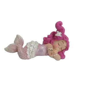 Fee Meerjungfrau Ornament Harz Handwerk Dekor hören auf das Meer Meerjungfrau Mädchen Figur für Wohnkultur Baby Geschenk