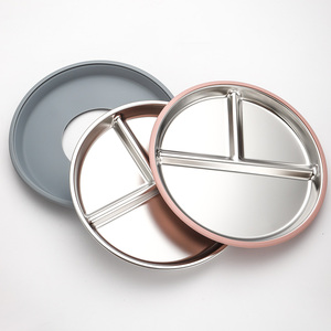 Piatti Divisi con Ventosa Rimovibile in Silicone Senza BPA, Piatti per Alimenti in Acciaio Inox 304 per Bambini - Product Image 1