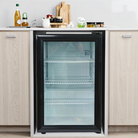 Réfrigérateur portable 59L à porte française, refroidisseur de boissons et de chocolat pour voiture et hôtel, mini-réfrigérateur alimenté par batterie