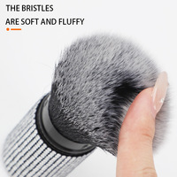 Pinceau de maquillage en nylon orné de diamants, manche en plastique ; Pinceau rétractable pour fard à joues et poudre libre, estampé à chaud, portable