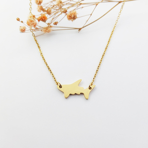 Stainless Steel Cute Shark Charm Necklace Jewelry 18K Gold Plated Mini Jaws Jewelry Silver White Sharks for Sea <strong>Animal</strong> <strong>Lovers</strong> - Product Image 4