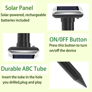 Pengusir tikus ultrasonik, penolak hewan ultrasonik 360 derajat, pengusir ular untuk luar ruangan - Product Image 5