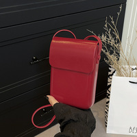 Sac à bandoulière vertical minimaliste pour femme en cuir PU, petit sac à main pour téléphone portable, sacoche décontractée quotidienne