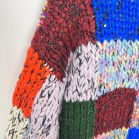 Pull en tricot d'hiver respirant fait à la main E&L pour femmes, couleur bonbon, motif géométrique, col en V, manches longues, bouton unique