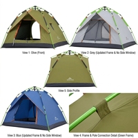 Pour la vente en gros : Tente de camping pliable imperméable en tissu Oxford (plus de 3000 mm) avec impression de motifs, utilisable comme abri de pluie ou bâche.