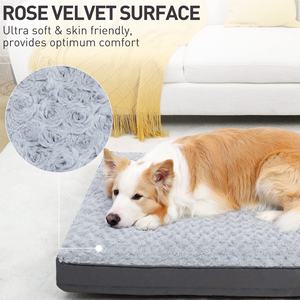 Wasserdichtes rosa samt Weiches flauschiges waschbares großes orthopädisches Hundebett mit abnehmbarem Bezug - Product Image 2