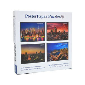 4 gói 600 miếng thành phố của Câu Đố ghép hình ánh sáng tự làm câu đố Giáo Dục Não thách thức trò chơi cho người lớn trẻ em Quà tặng - Product Image 6