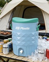 Glacière en plastique HS de 10 gallons avec robinet pour le camping – Seau isotherme pour eau et glace avec robinet – Glacière alimentaire
