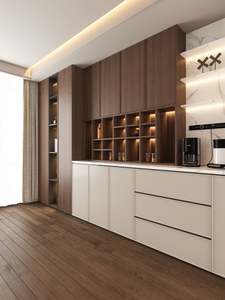 Buffet moderne en bois fait main avec portes à grille en os, écologique, grande capacité de rangement pour la maison, le salon, la salle à manger, la cuisine - Product Image 2