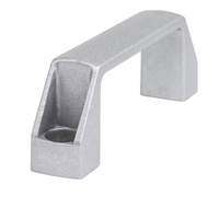 Poignées de meuble carrées industrielles de 120 mm en plastique et alliage d'aluminium, durables, argent/noir, pour atelier et entrepôt