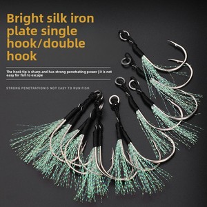 12 # 14 # 16 # 18 #   Jig tête plombée à hameçon simple, tête enroulée <span class=keywords><strong>de</strong></span> fil, traîneau à plumes, en acier à haute teneur en carbone, pour la pêche en rive, pour le bar, la <span class=keywords><strong>carpe</strong></span> et la truite - Product Image 1