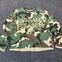 ELYRADIA T-shirt vintage surdimensionné 100 % coton à manches longues et col rond imprimé, coupe ample, tricoté 280g, séchage rapide, couleur unie pour homme