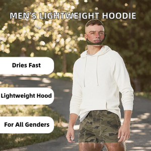 Sweat-shirt à capuche unisexe en coton 100% uni, décontracté, léger, à manches régulières, sportif avec poche - Product Image 2