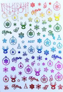 10 pièces d'autocollants pour ongles en 3D, flocons de neige dorés/rouges laser, bonhomme de neige, glissières, hiver, Noël/Nouvel An, décalcomanies pour <span class=keywords><strong>manucure</strong></span> - Product Image 4