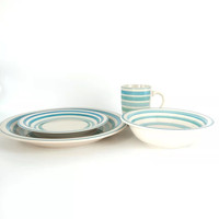 Service de table en céramique 16pcs en vrac bon marché vajilla nordic hotel d'occasion service de vaisselle en porcelaine de luxe