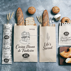 Sac en papier kraft alimentaire en papier sulfurisé pour sandwichs, donuts et baguettes, à fond pointu, résistant à la graisse - Product Image 1