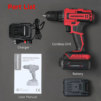 AEROPRO L901 Perceuse Visseuse Sans Fil 20V Kit 2 Vitesses Variables Mandrin Auto-Serrant Mini Perforateur Outils Personnalisables pour Application Bois et Acier