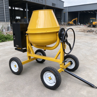 Bétonnière mobile à 4 roues 6m³/h, petit mélangeur diesel à tambour pour la construction et le traitement des matériaux