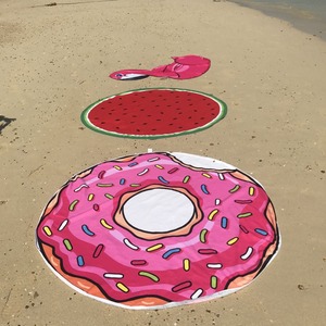 Enfants épais Imprimé En Gros Pas Cher Logo Imprimé Serviettes de Plage Rondes En Microfibre Toalla Playa Redonda - Product Image 3