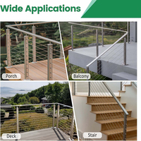 Spanngeländer-Set aus Edelstahl mit Anpassbarer Konfiguration für Balkon, Terrasse und Wohngebäude