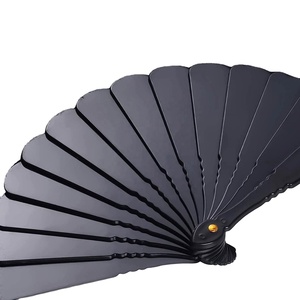 Abanico de Tela y Plástico Negro, Plegable, para Regalo, Manualidades, Decoración - Product Image 4